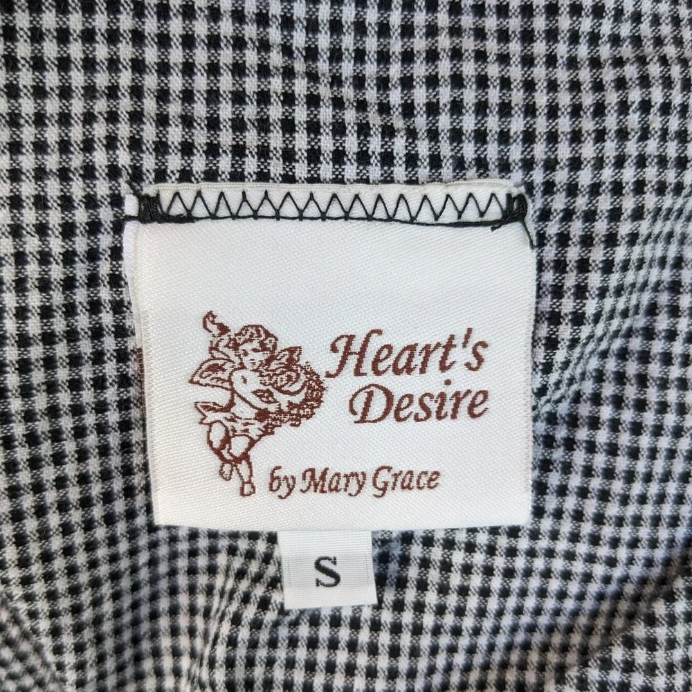 Hearts Desire Mary Grace Gingham Dress S Lagenlook Mori Kei Ruffle Pocket Tunic - Picture 7 of 16